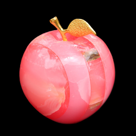 Pink Lady Afghan Jade Onyx hand-carved Apple 60*74mm 405-427g in sunlight - Rocks and Things Store