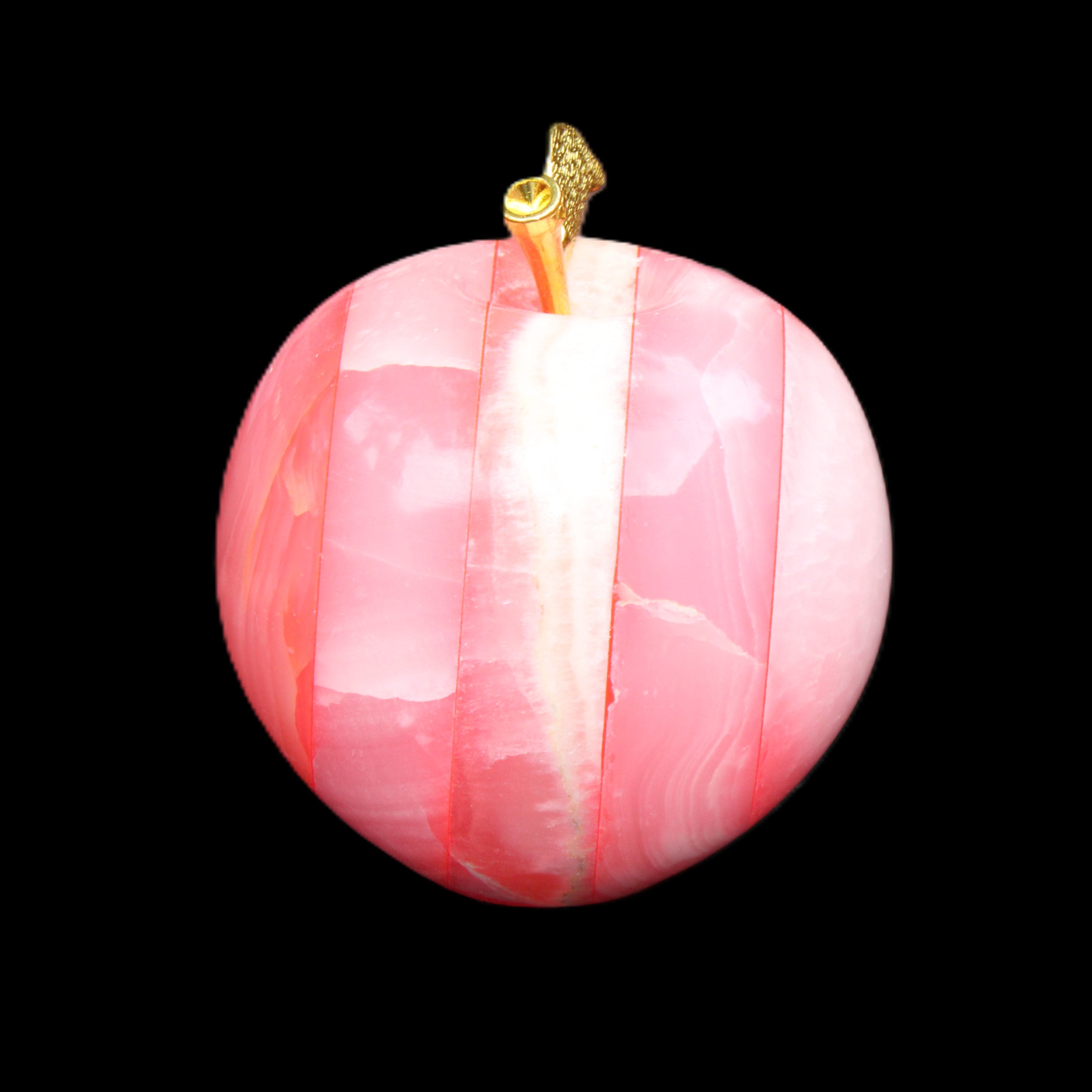 Pink Lady Afghan Jade Onyx hand-carved Apple 60*74mm 405-427g in sunlight - Rocks and Things Store