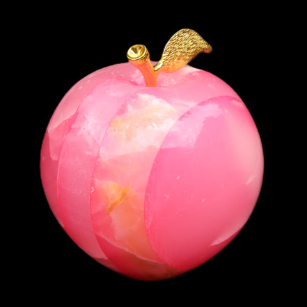 Pink Lady Afghan Jade Onyx hand-carved Apple 60*74mm 405-427g in sunlight - Rocks and Things Store