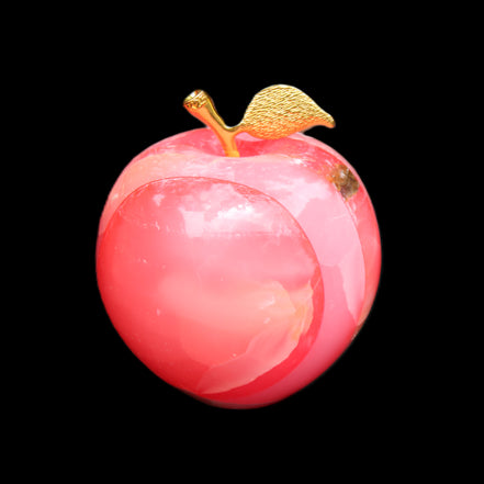 Pink Lady Afghan Jade Onyx hand-carved Apple 60*74mm 405-427g in sunlight - Rocks and Things Store