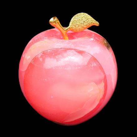 Pink Lady Afghan Jade Onyx hand-carved Apple 60*74mm 405-427g in sunlight - Rocks and Things Store