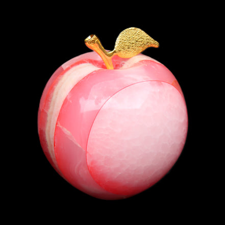 Pink Lady Afghan Jade Onyx hand-carved Apple 60*74mm 405-427g in sunlight - Rocks and Things Store