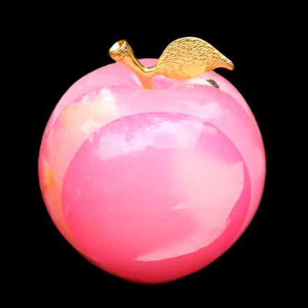 Pink Lady Afghan Jade Onyx hand-carved Apple 60*74mm 405-427g in sunlight - Rocks and Things Store