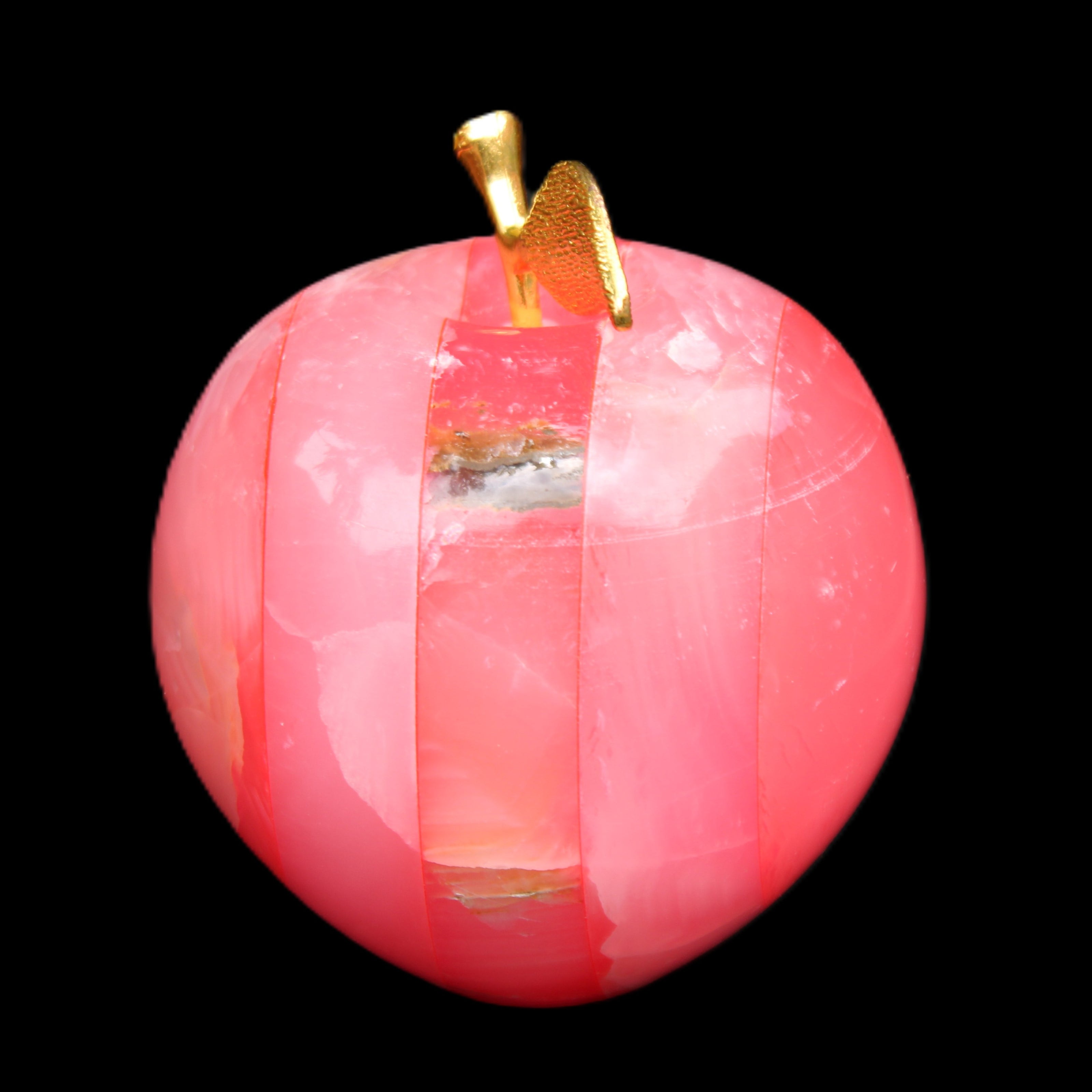 Pink Lady Afghan Jade Onyx hand-carved Apple 60*74mm 405-427g in sunlight - Rocks and Things Store