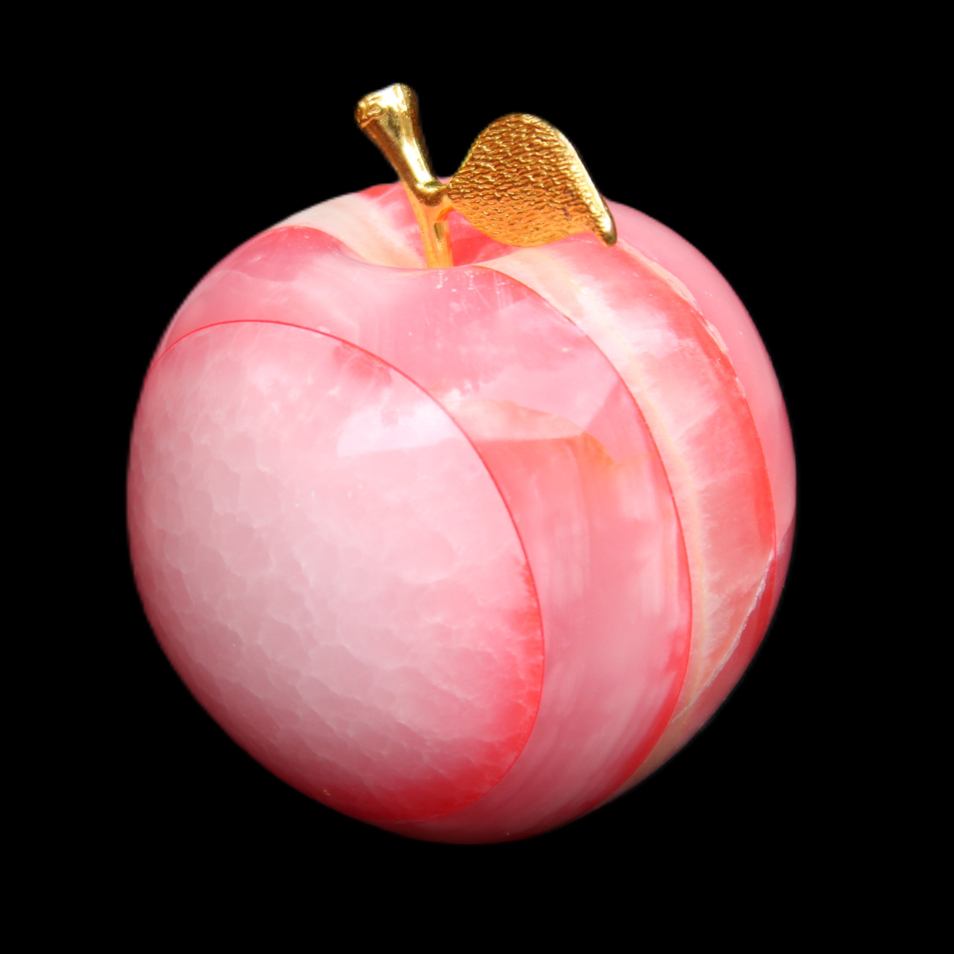 Pink Lady Afghan Jade Onyx hand-carved Apple 60*74mm 405-427g in sunlight - Rocks and Things Store