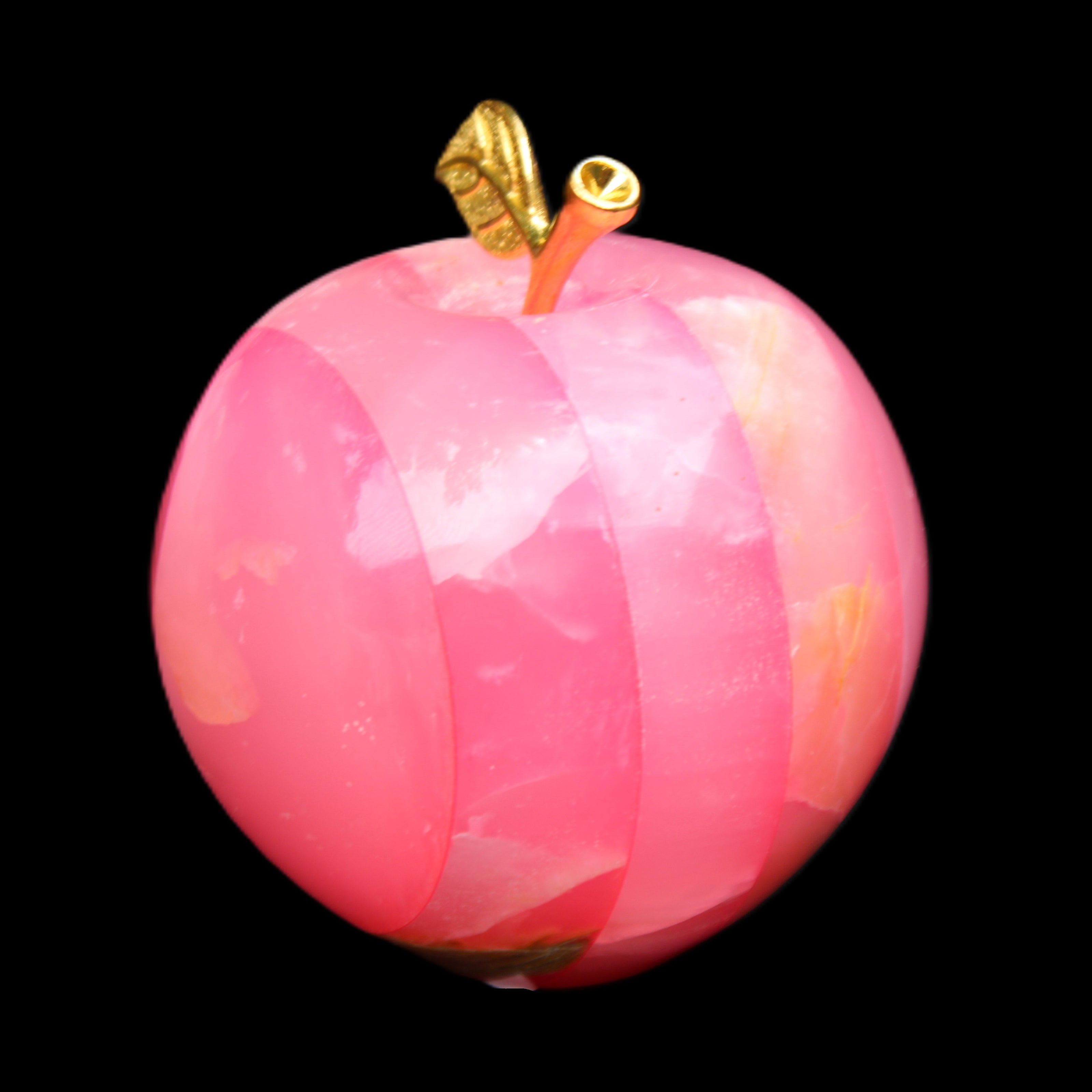 Pink Lady Afghan Jade Onyx hand-carved Apple 60*74mm 405-427g in sunlight - Rocks and Things Store