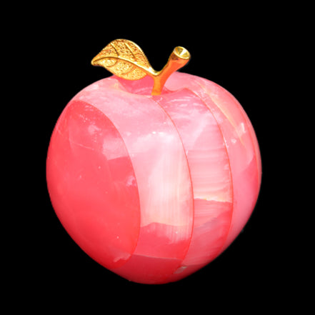 Pink Lady Afghan Jade Onyx hand-carved Apple 60*74mm 405-427g in sunlight - Rocks and Things Store