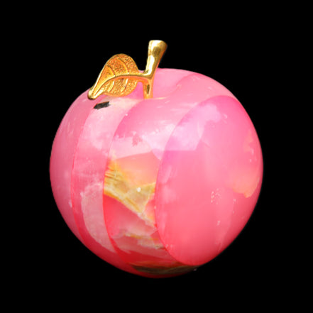 Pink Lady Afghan Jade Onyx hand-carved Apple 60*74mm 405-427g in sunlight - Rocks and Things Store