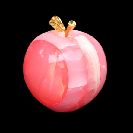 Pink Lady Afghan Jade Onyx hand-carved Apple 60*74mm 405-427g in sunlight - Rocks and Things Store