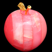 Pink Lady Afghan Jade Onyx hand-carved Apple 60*74mm 405-427g in sunlight - Rocks and Things Store