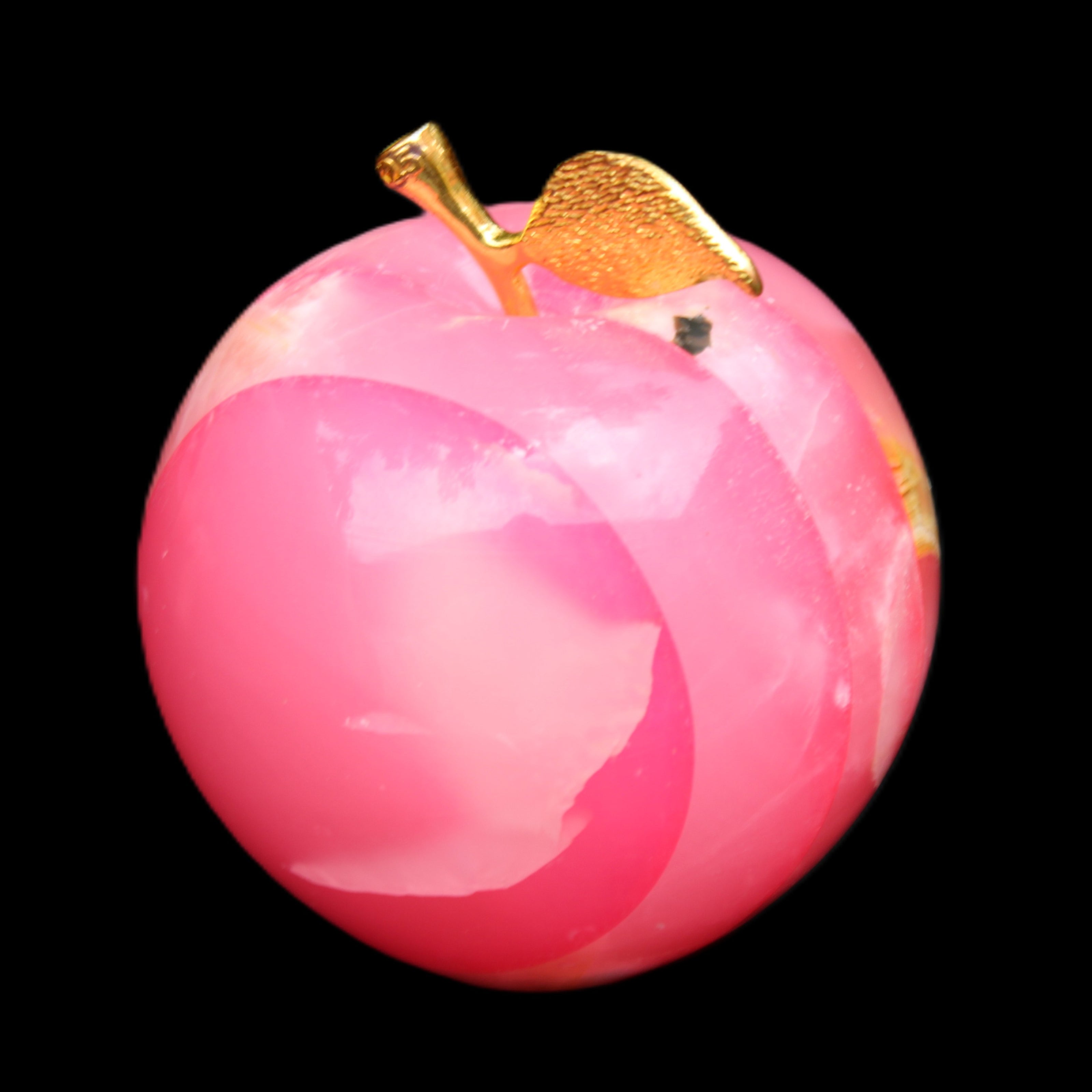 Pink Lady Afghan Jade Onyx hand-carved Apple 60*74mm 405-427g in sunlight - Rocks and Things Store