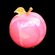 Pink Lady Afghan Jade Onyx hand-carved Apple 60*74mm 405-427g in sunlight - Rocks and Things Store