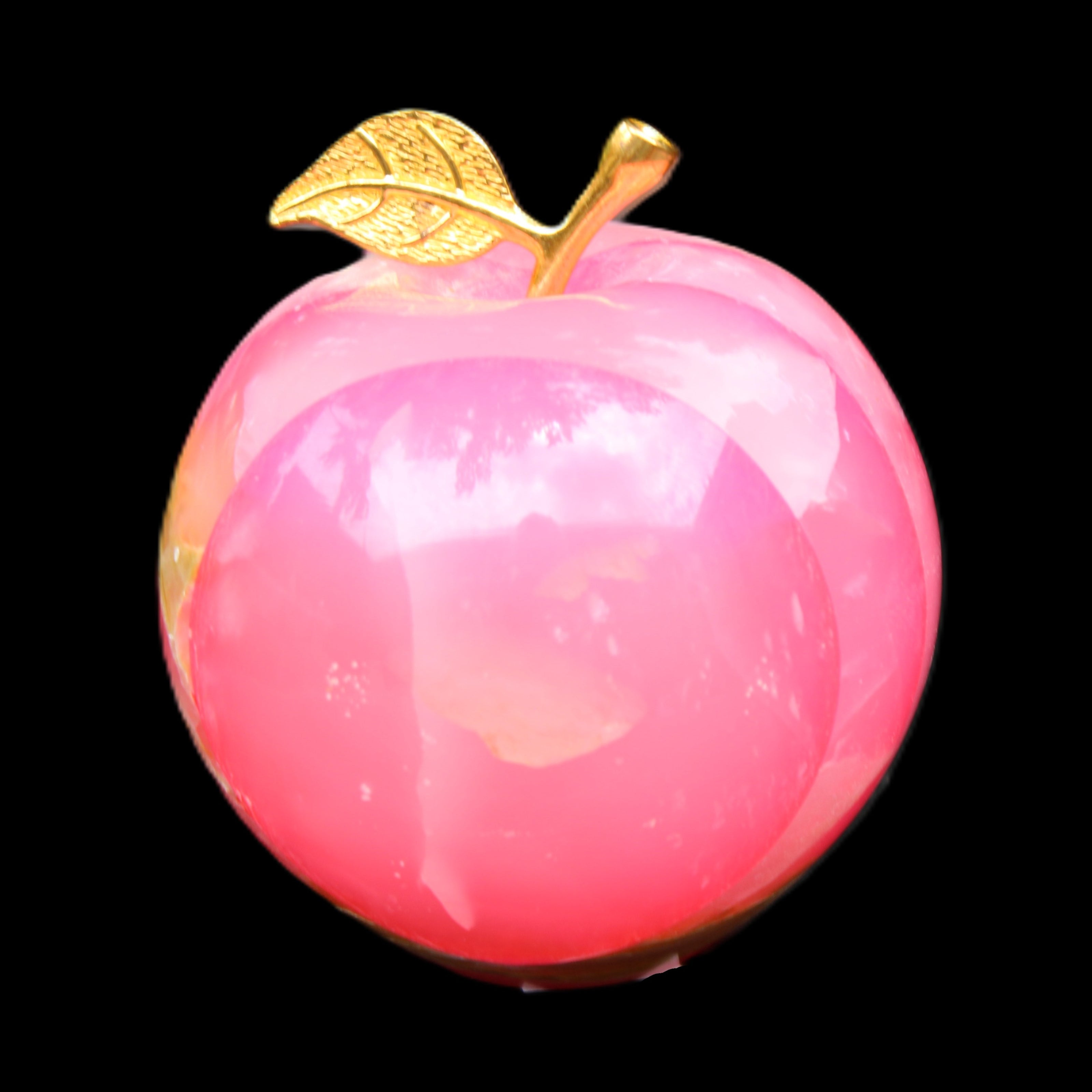 Pink Lady Afghan Jade Onyx hand-carved Apple 60*74mm 405-427g in sunlight - Rocks and Things Store