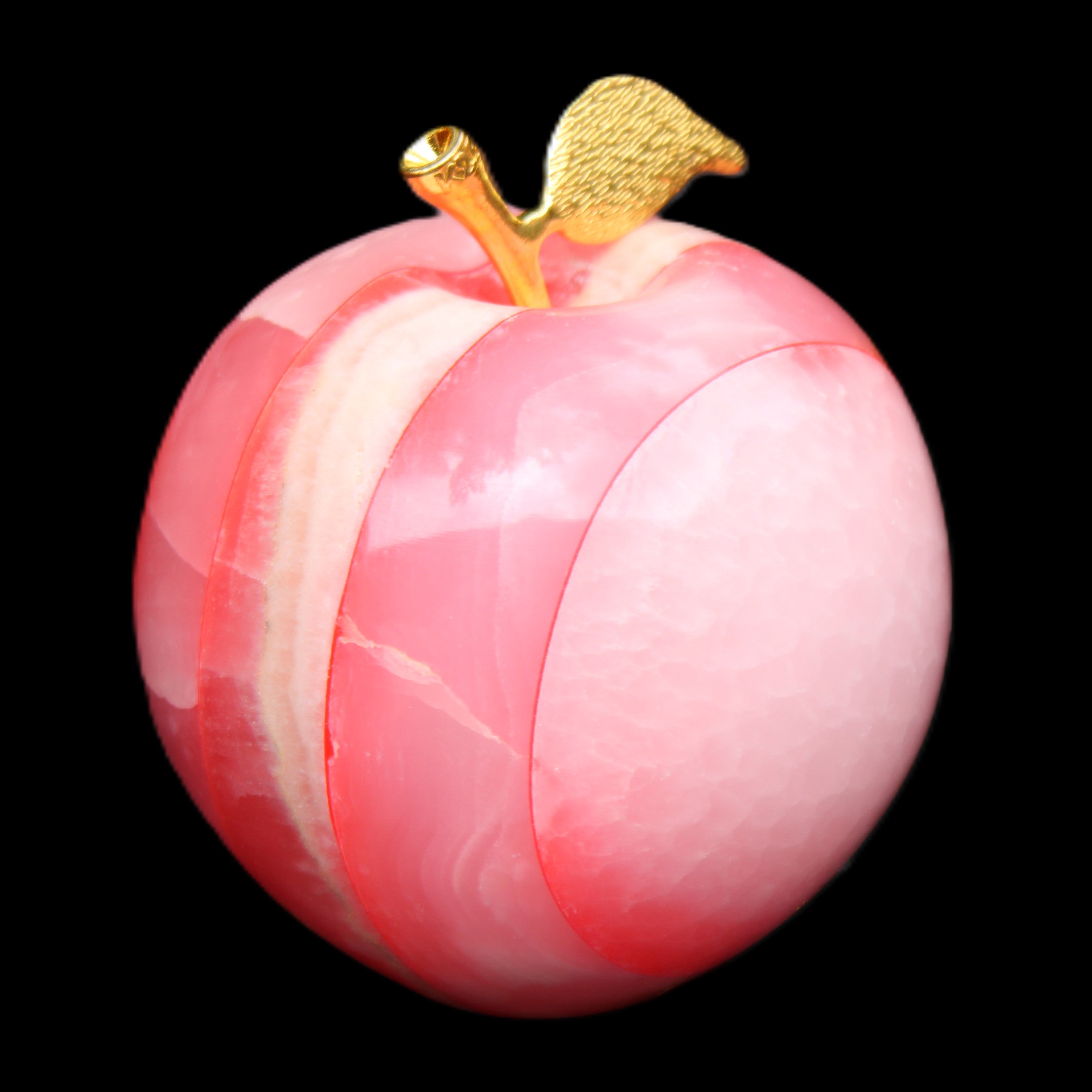 Pink Lady Afghan Jade Onyx hand-carved Apple 60*74mm 405-427g in sunlight - Rocks and Things Store