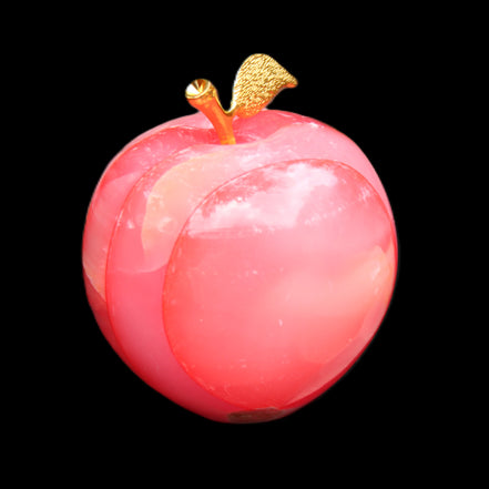 Pink Lady Afghan Jade Onyx hand-carved Apple 60*74mm 405-427g in sunlight - Rocks and Things Store