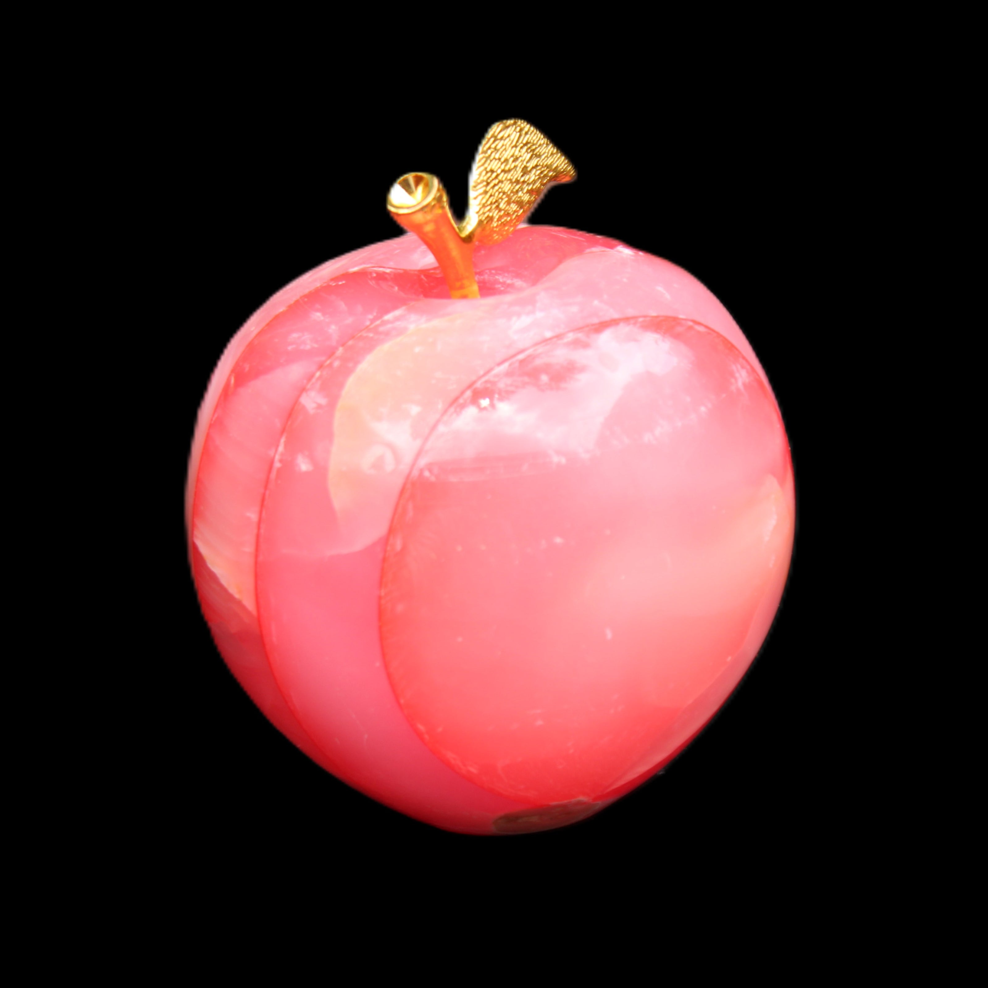 Pink Lady Afghan Jade Onyx hand-carved Apple 60*74mm 405-427g in sunlight - Rocks and Things Store
