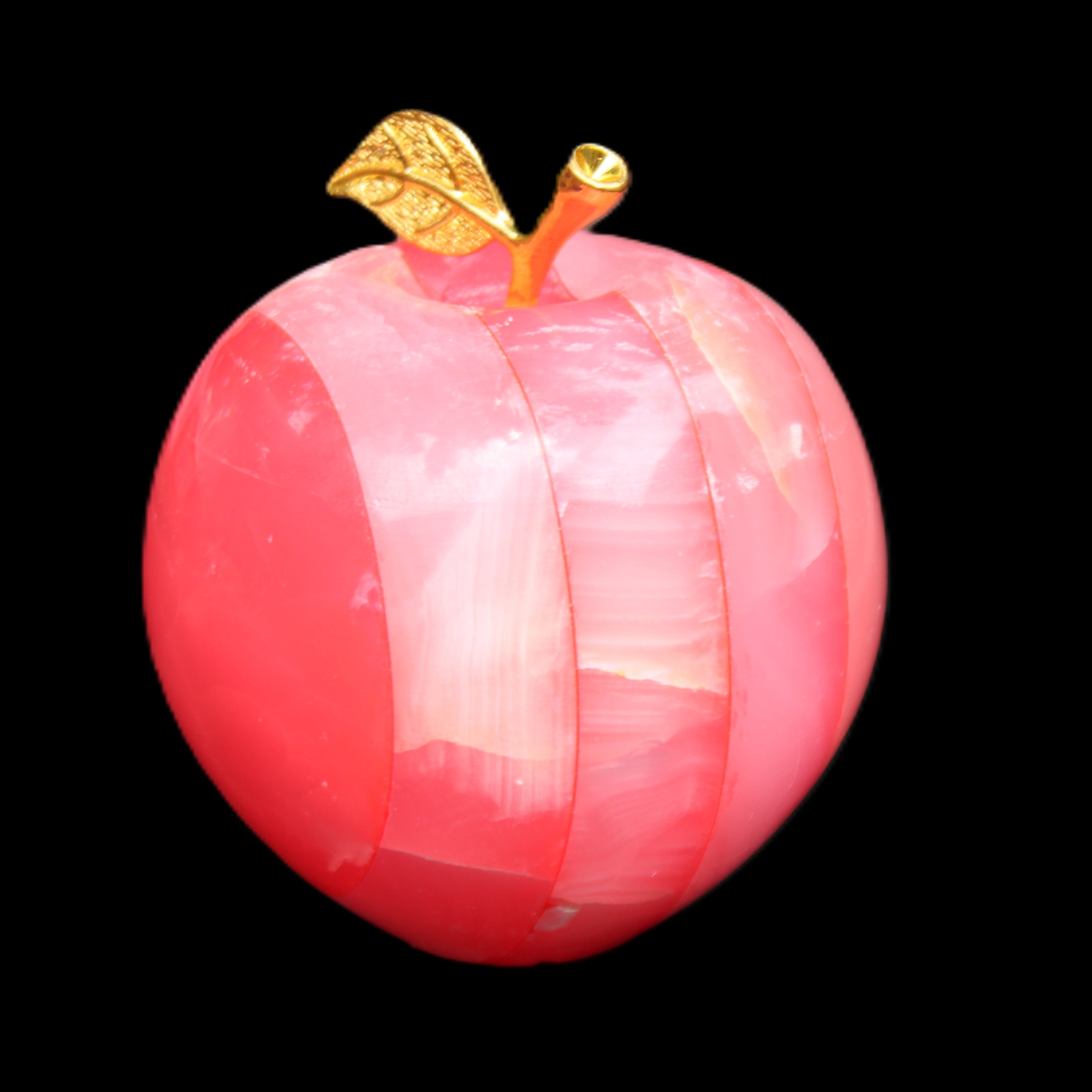 Pink Lady Afghan Jade Onyx hand-carved Apple 60*74mm 405-427g in sunlight - Rocks and Things Store