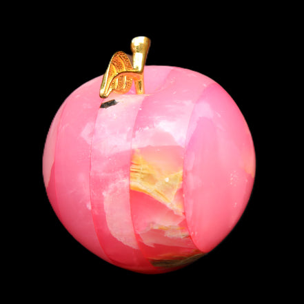 Pink Lady Afghan Jade Onyx hand-carved Apple 60*74mm 405-427g in sunlight - Rocks and Things Store
