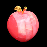 Pink Lady Afghan Jade Onyx hand-carved Apple 60*74mm 405-427g in sunlight - Rocks and Things Store