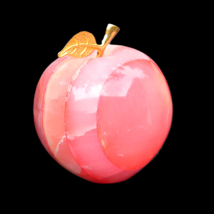 Pink Lady Afghan Jade Onyx hand-carved Apple 60*74mm 405-427g in sunlight - Rocks and Things Store