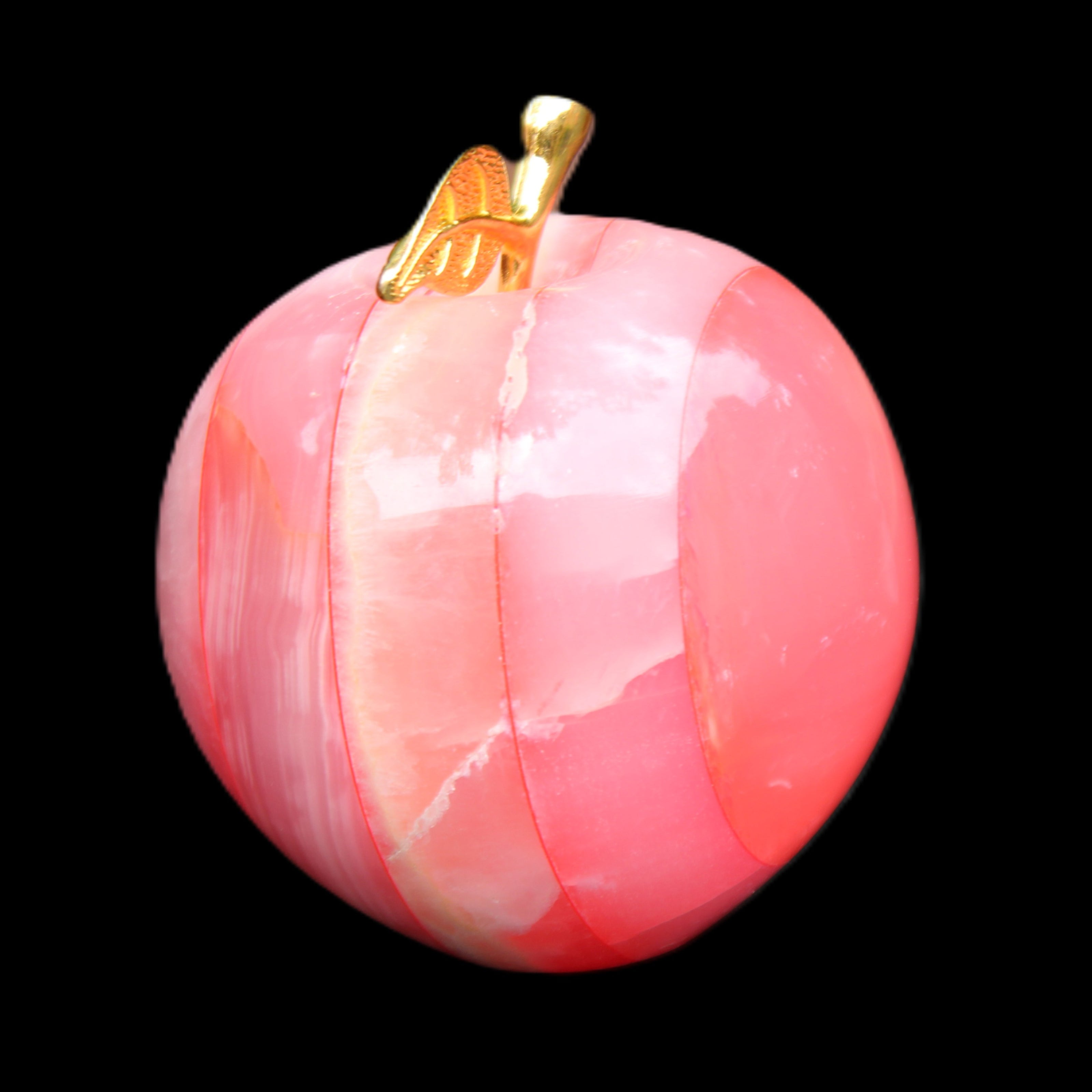 Pink Lady Afghan Jade Onyx hand-carved Apple 60*74mm 405-427g in sunlight - Rocks and Things Store