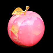 Pink Lady Afghan Jade Onyx hand-carved Apple 60*74mm 405-427g in sunlight - Rocks and Things Store
