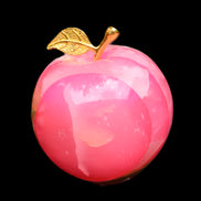 Pink Lady Afghan Jade Onyx hand-carved Apple 60*74mm 405-427g in sunlight - Rocks and Things Store
