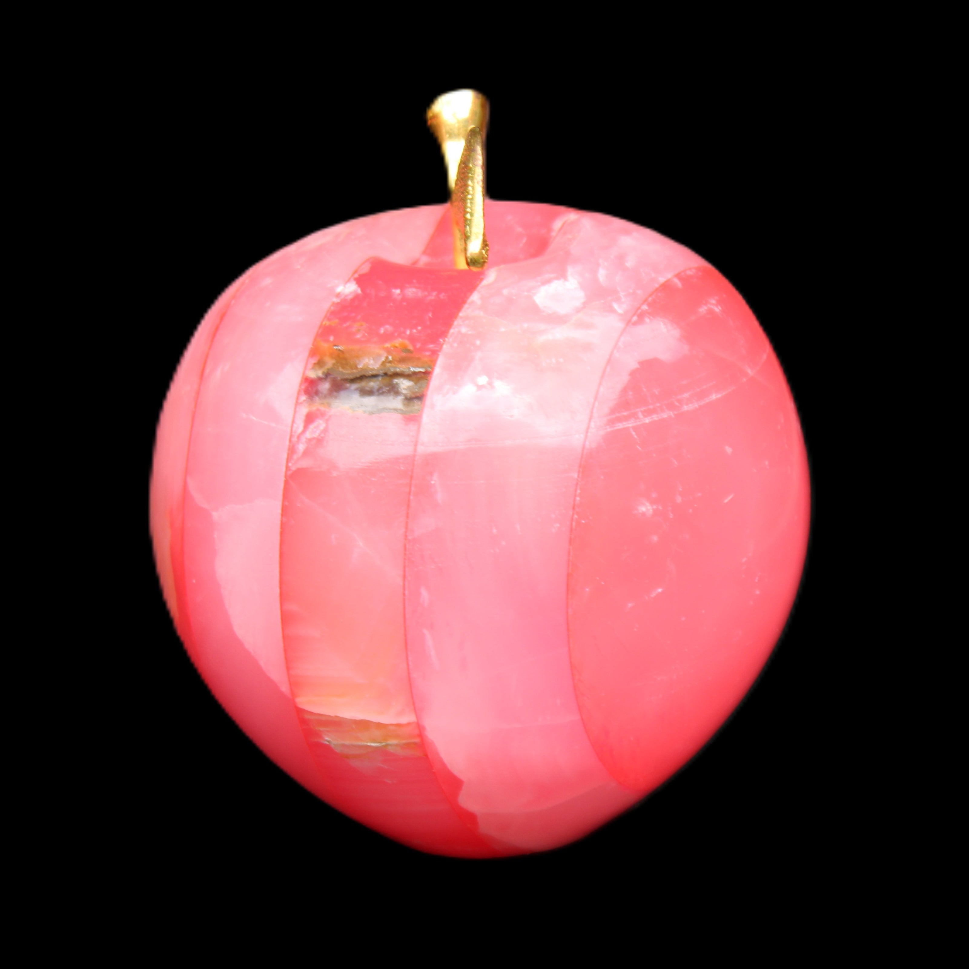 Pink Lady Afghan Jade Onyx hand-carved Apple 60*74mm 405-427g in sunlight - Rocks and Things Store