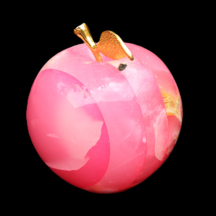 Pink Lady Afghan Jade Onyx hand-carved Apple 60*74mm 405-427g in sunlight - Rocks and Things Store