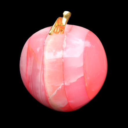 Pink Lady Afghan Jade Onyx hand-carved Apple 60*74mm 405-427g in sunlight - Rocks and Things Store