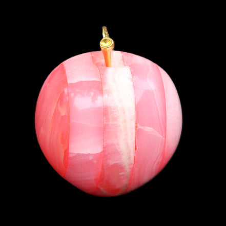 Pink Lady Afghan Jade Onyx hand-carved Apple 60*74mm 405-427g in sunlight - Rocks and Things Store