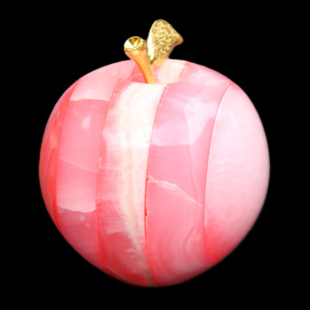 Pink Lady Afghan Jade Onyx hand-carved Apple 60*74mm 405-427g in sunlight - Rocks and Things Store