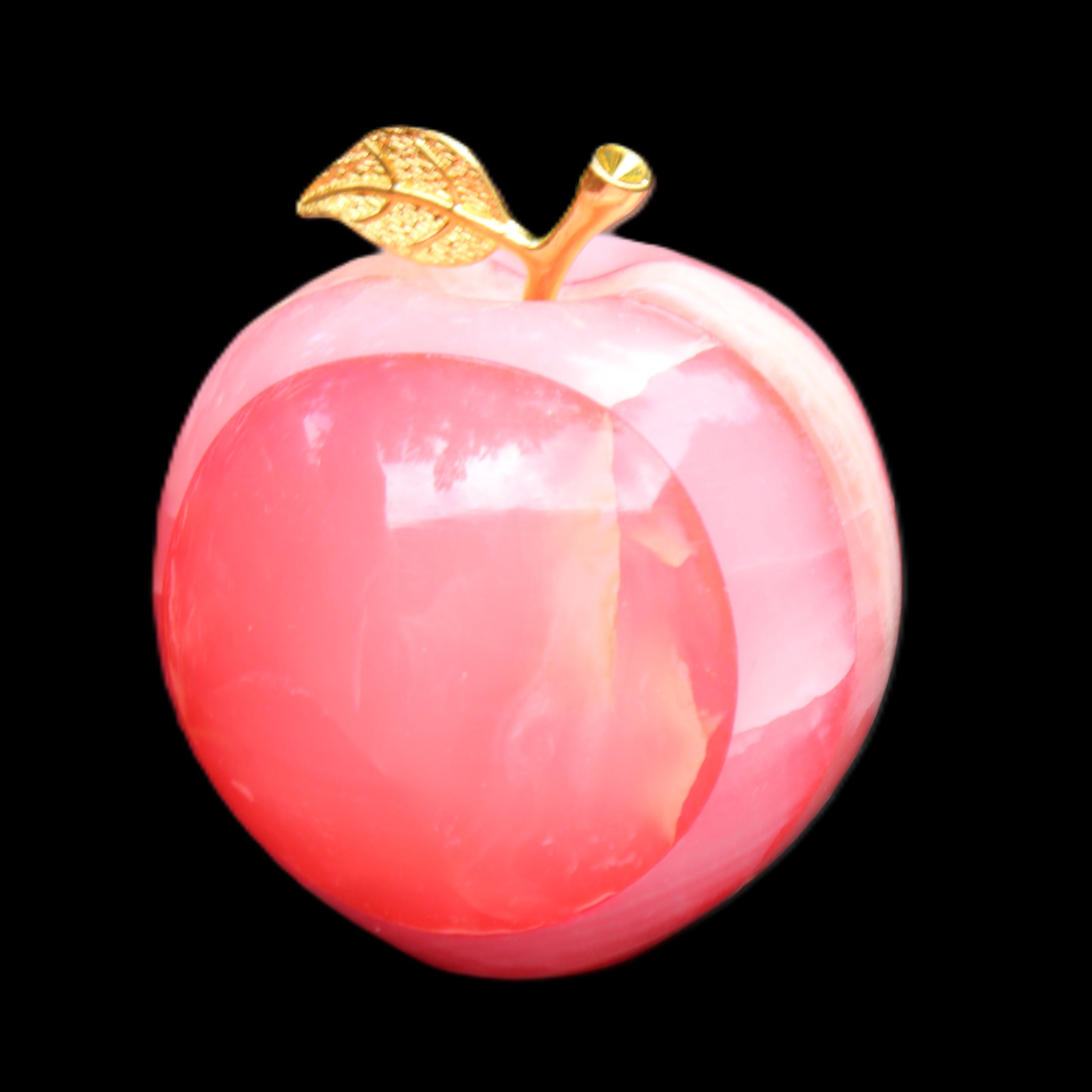 Pink Lady Afghan Jade Onyx hand-carved Apple 60*74mm 405-427g in sunlight - Rocks and Things Store