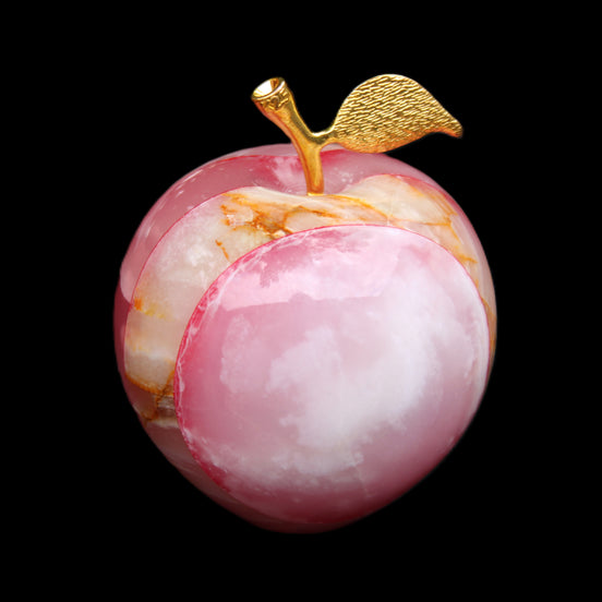 Afghan Jade Onyx hand-carved Apple 57*70mm 361g in sunlight - Rocks and Things Store