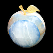 Afghan Jade Onyx hand-carved blue Apple 58*70mm 394g in sunlight - Rocks and Things Store