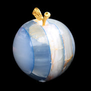 Afghan Jade Onyx hand-carved blue Apple 58*70mm 394g in sunlight - Rocks and Things Store