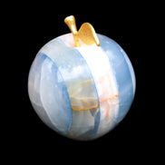Afghan Jade Onyx hand-carved blue Apple 58*70mm 394g in sunlight - Rocks and Things Store