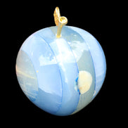Afghan Jade Onyx hand-carved blue Apple 60*78mm 411g in sunlight  - Rocks and Things Store