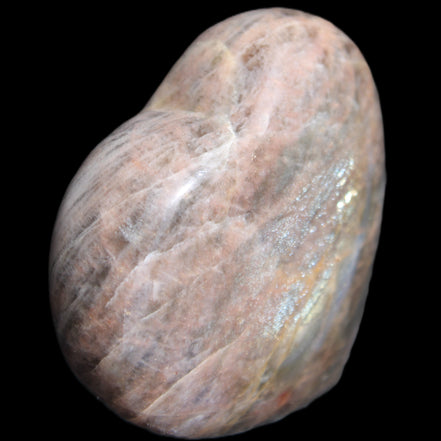 Black Moonstone heart 132g in sunlight - Rocks and Things Store