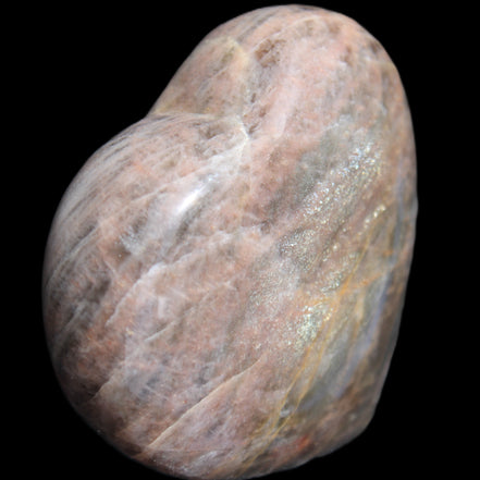 Black Moonstone heart 132g in sunlight - Rocks and Things Store
