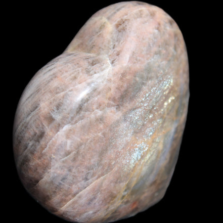Black Moonstone heart 132g in sunlight - Rocks and Things Store