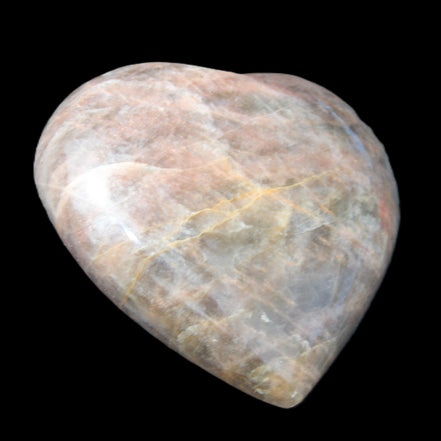 Black Moonstone heart 132g in sunlight - Rocks and Things Store