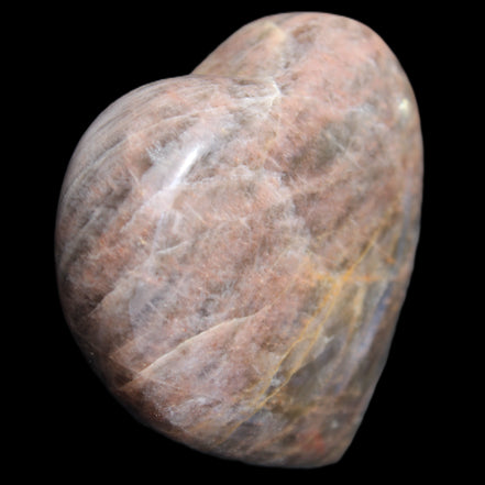 Black Moonstone heart 132g in sunlight - Rocks and Things Store