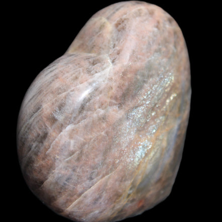 Black Moonstone heart 132g in sunlight - Rocks and Things Store