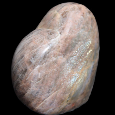 Black Moonstone heart 132g in sunlight - Rocks and Things Store