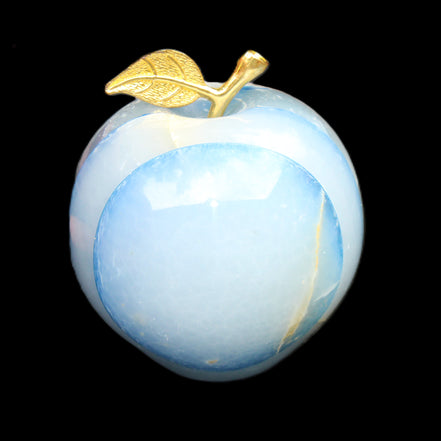 Afghan Jade Onyx hand-carved blue Apple 60*70mm 403g in sunlight - Rocks and Things Store