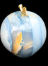 Afghan Jade Onyx hand-carved blue Apple 60*70mm 403g in sunlight - Rocks and Things Store