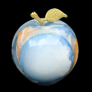 Afghan Jade Onyx hand-carved blue Apple 60*70mm 403g in sunlight - Rocks and Things Store