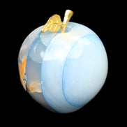 Afghan Jade Onyx hand-carved blue Apple 60*70mm 403g in sunlight - Rocks and Things Store
