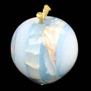 Afghan Jade Onyx hand-carved blue Apple 60*70mm 403g in sunlight - Rocks and Things Store